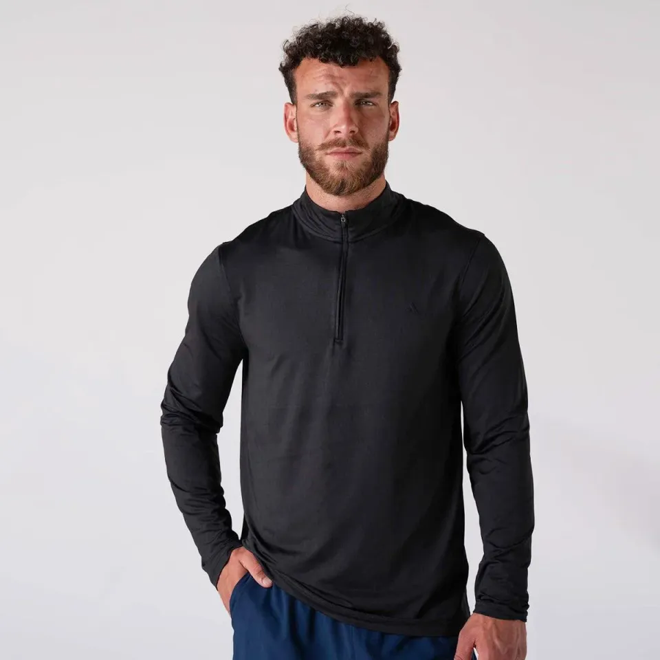 JOOLA Quarter Zip pull homme noir anti-UV léger