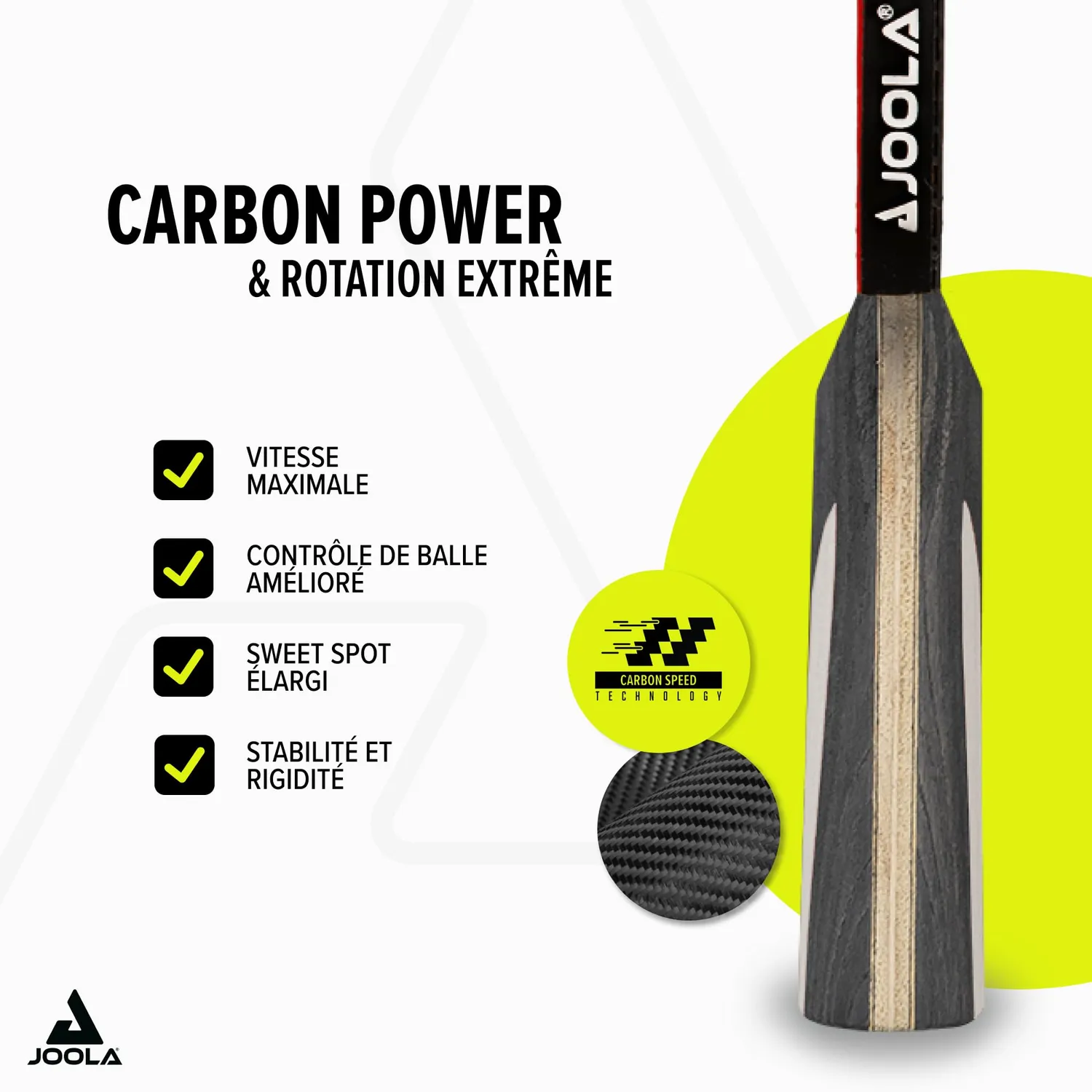 JOOLA Carbon X Pro raquette ping-pong offensive ITTF