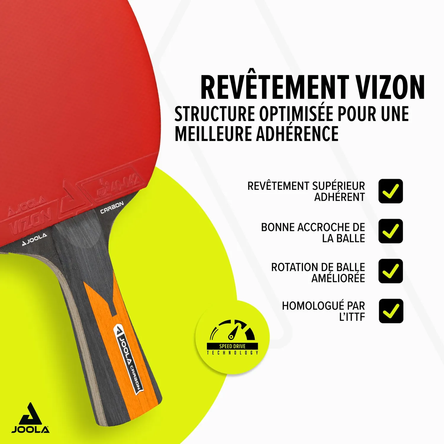JOOLA Carbon raquette ping-pong concave Fiesta