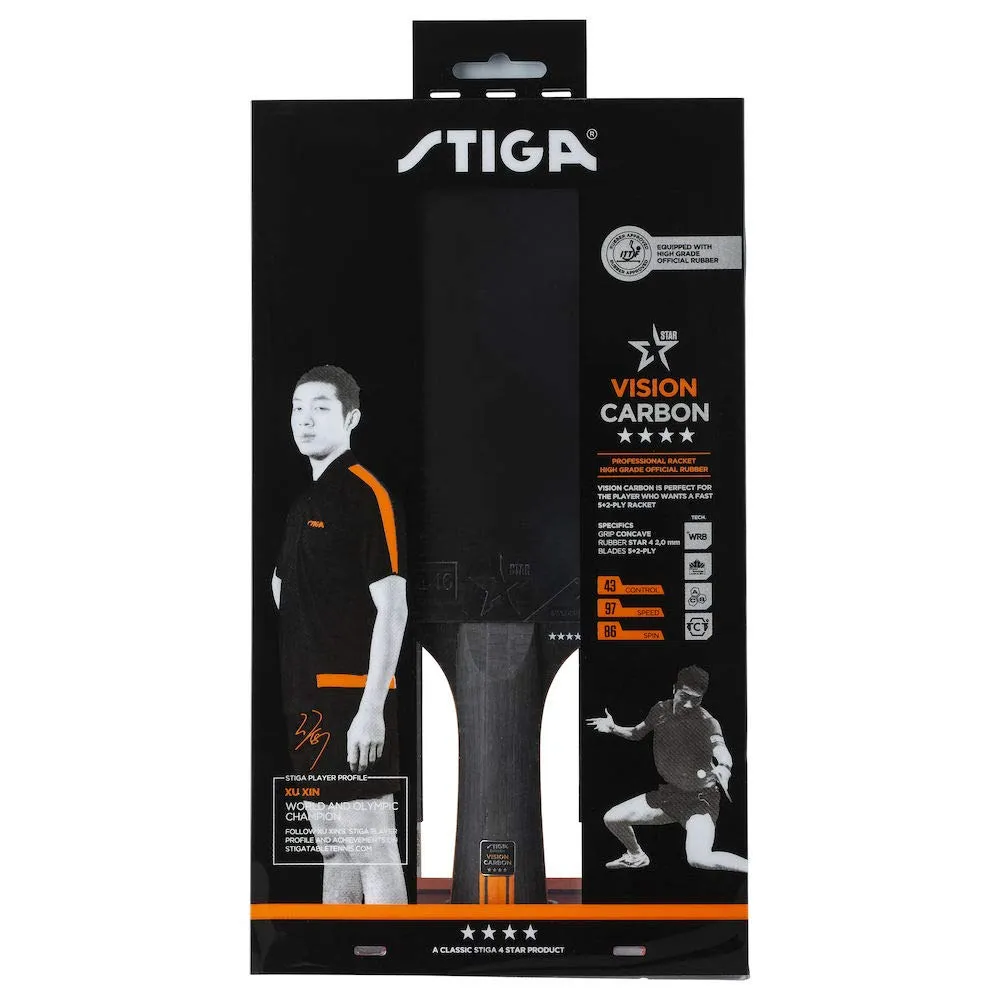 STIGA Vision Carbone raquette ping-pong 4 étoiles rapide