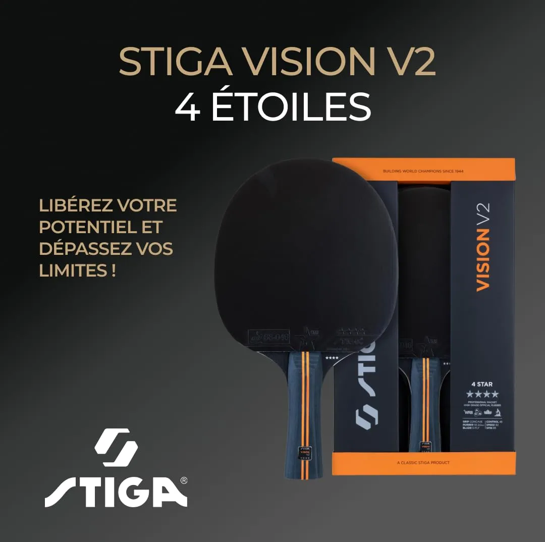 STIGA Vision V2 raquette tennis de table 4 étoiles offensive