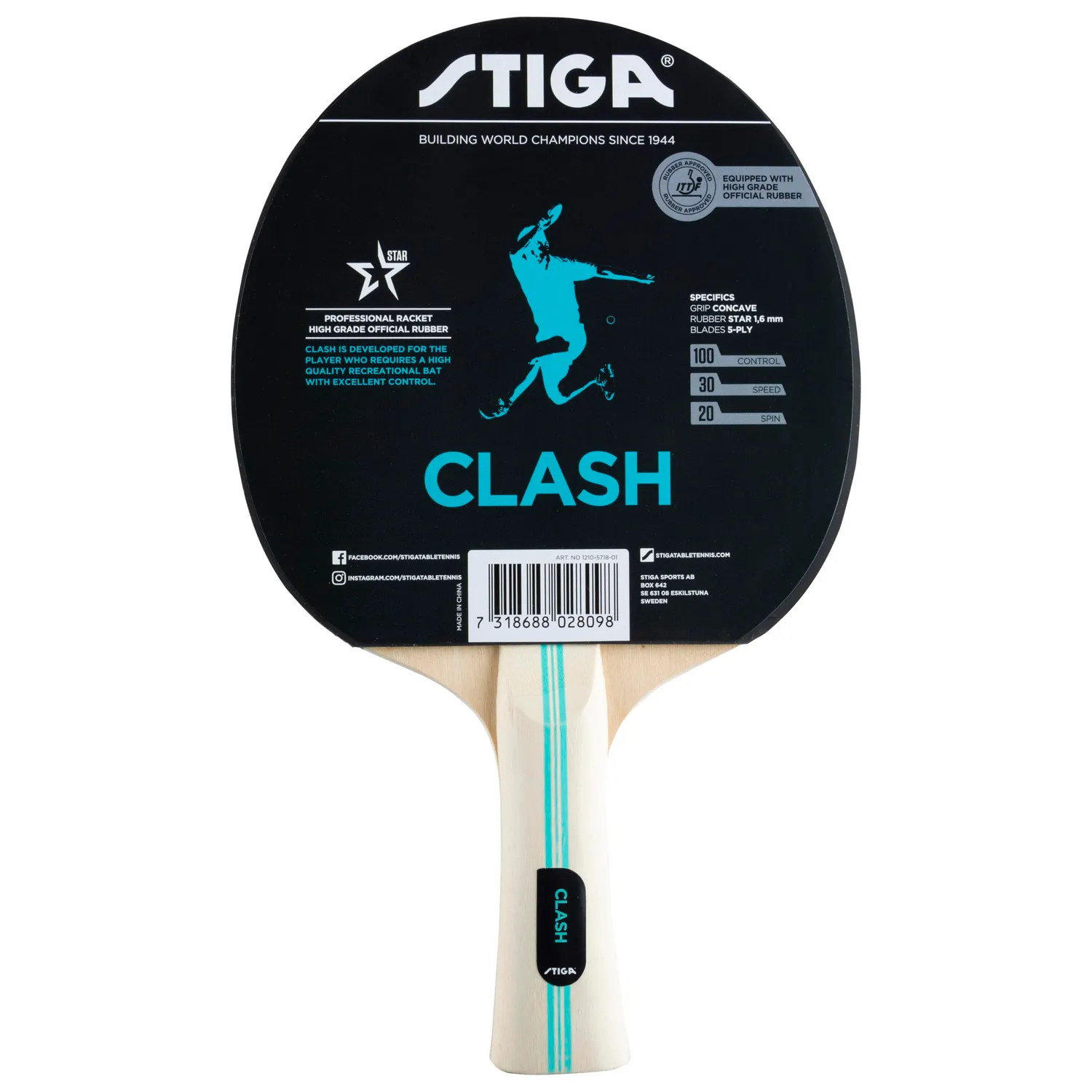 STIGA Hobby Clash raquette ping-pong contrôle noir/rouge