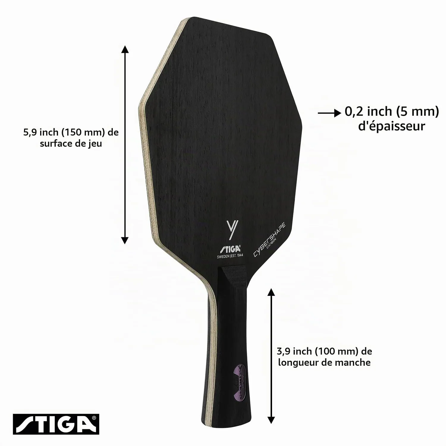 STIGA Cybershape Carbon bois tennis de table concave offensif