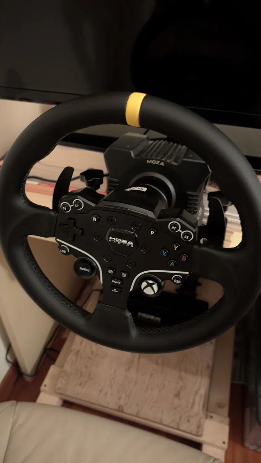 MOZA Racing ESX mod volant rond 12 pouces microfibre