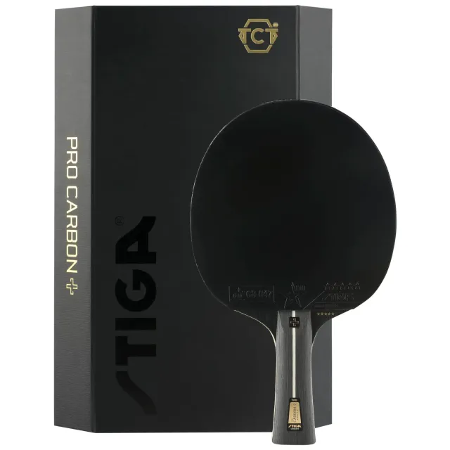 STIGA Pro Carbon + raquette ping-pong noir rouge carbone