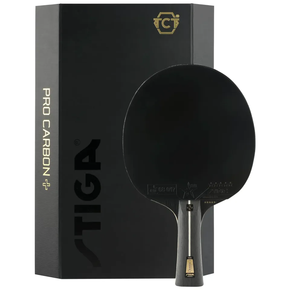 STIGA Pro Carbon + raquette ping-pong noir rouge carbone