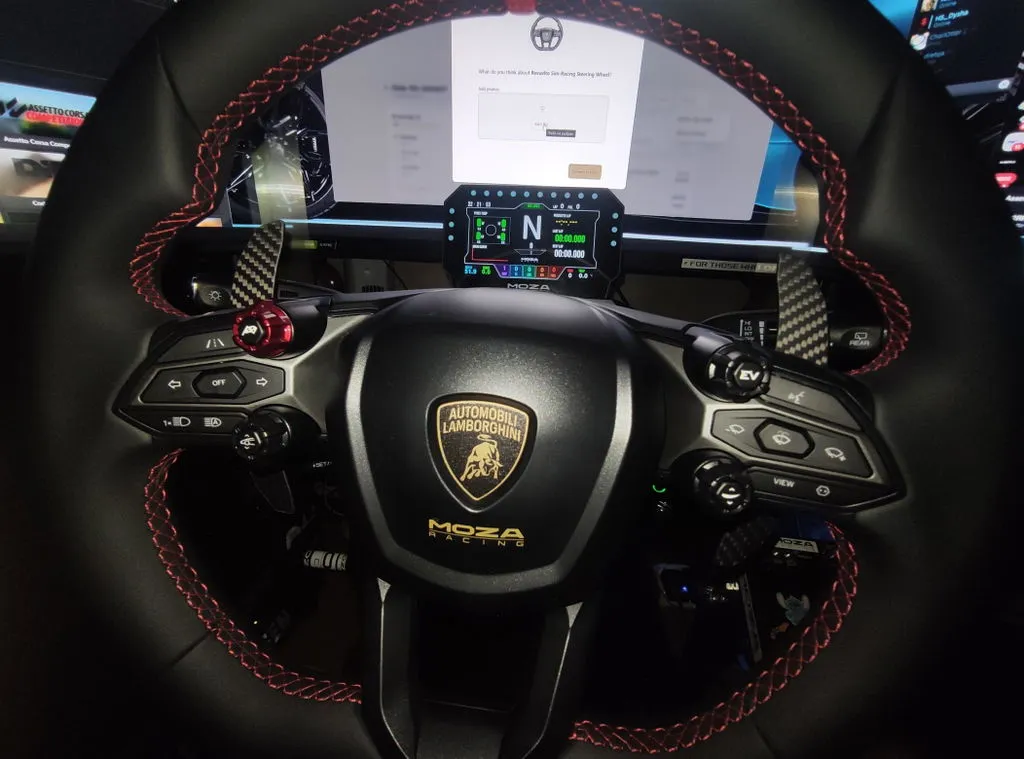 MOZA Revuelto Volant sim racing Lamborghini carbone