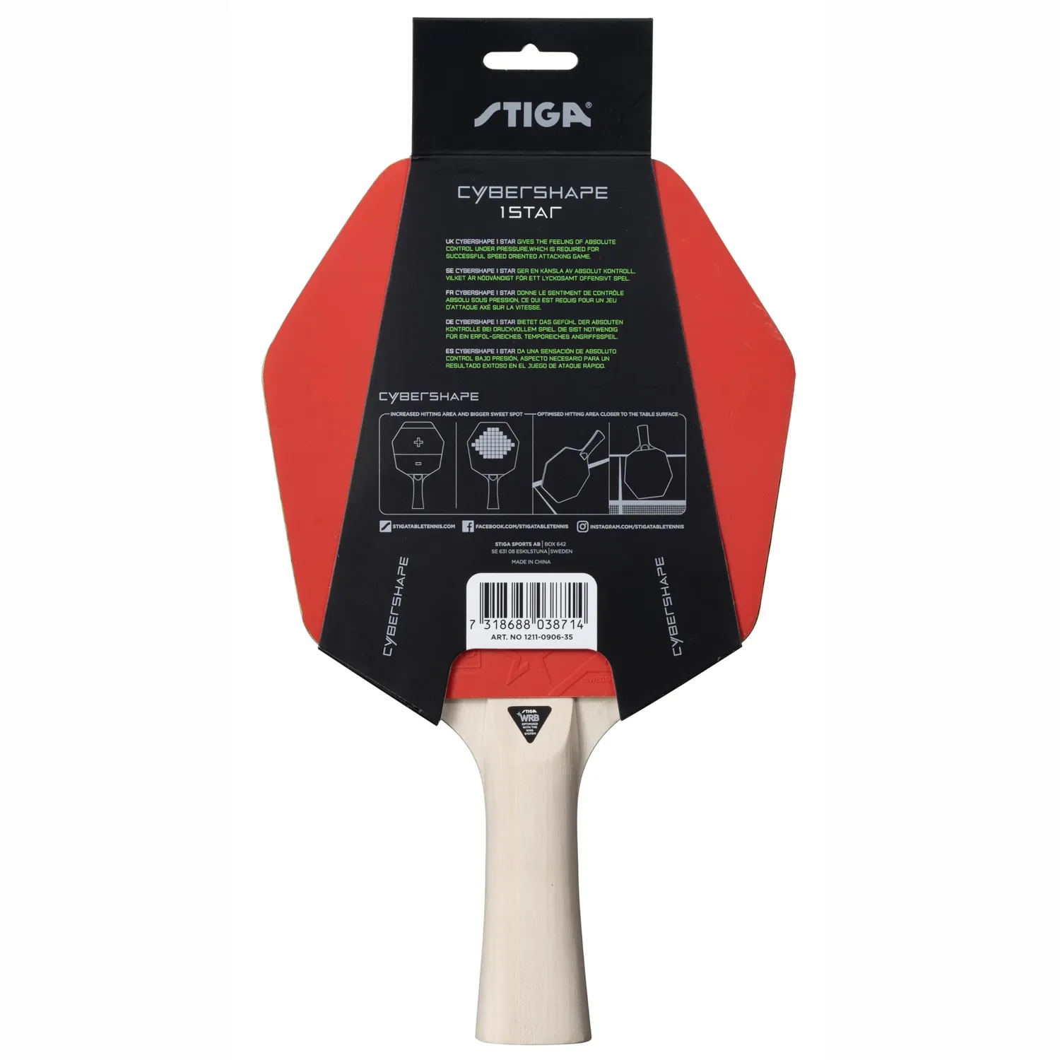 STIGA Cybershape 1-Star raquette tennis de table contrôle