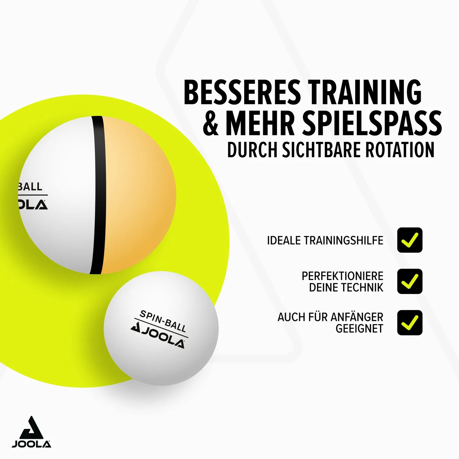 JOOLA Spinball balles de ping-pong bicolores pack de 12