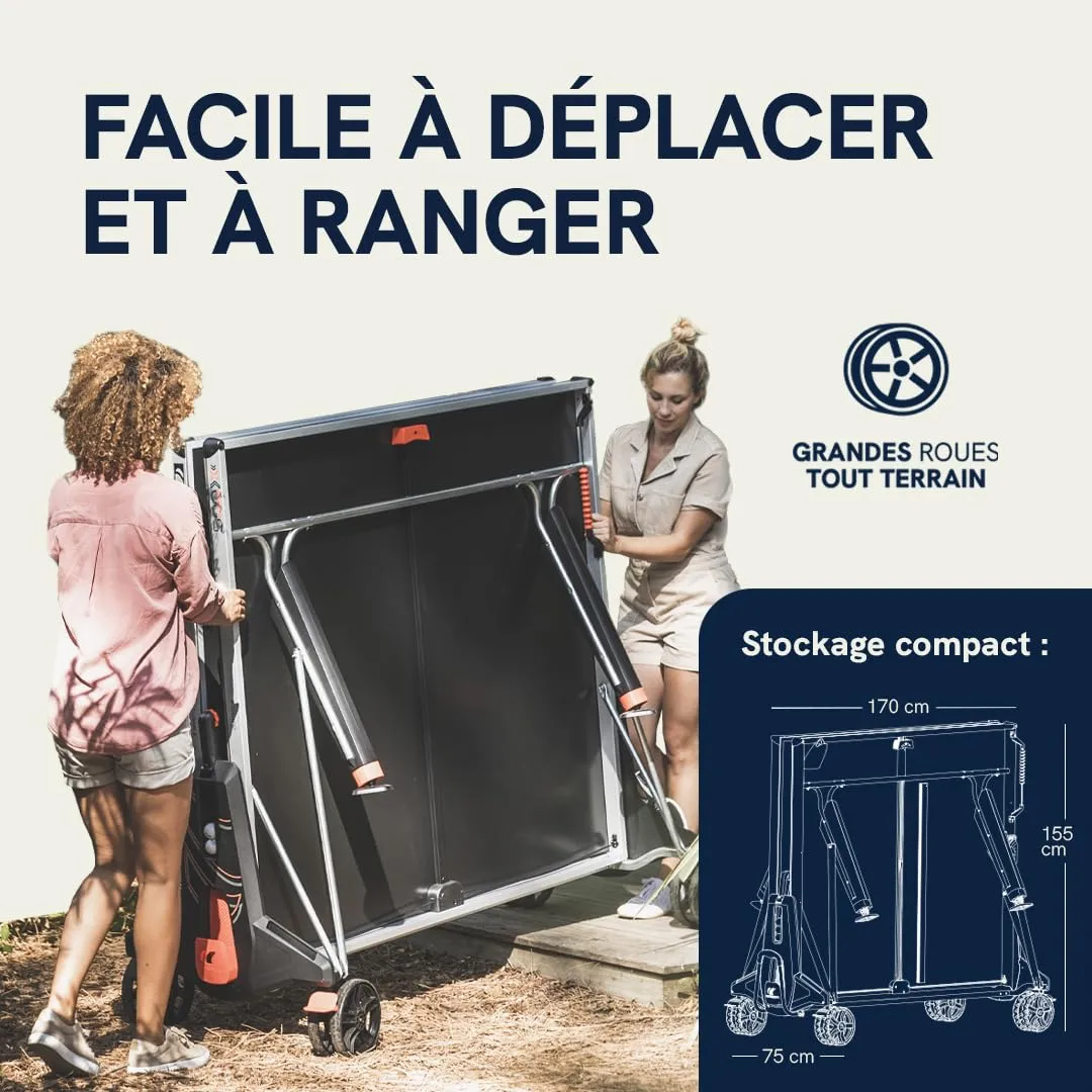 Cornilleau 500X table ping pong extérieur bleu rebond 6mm