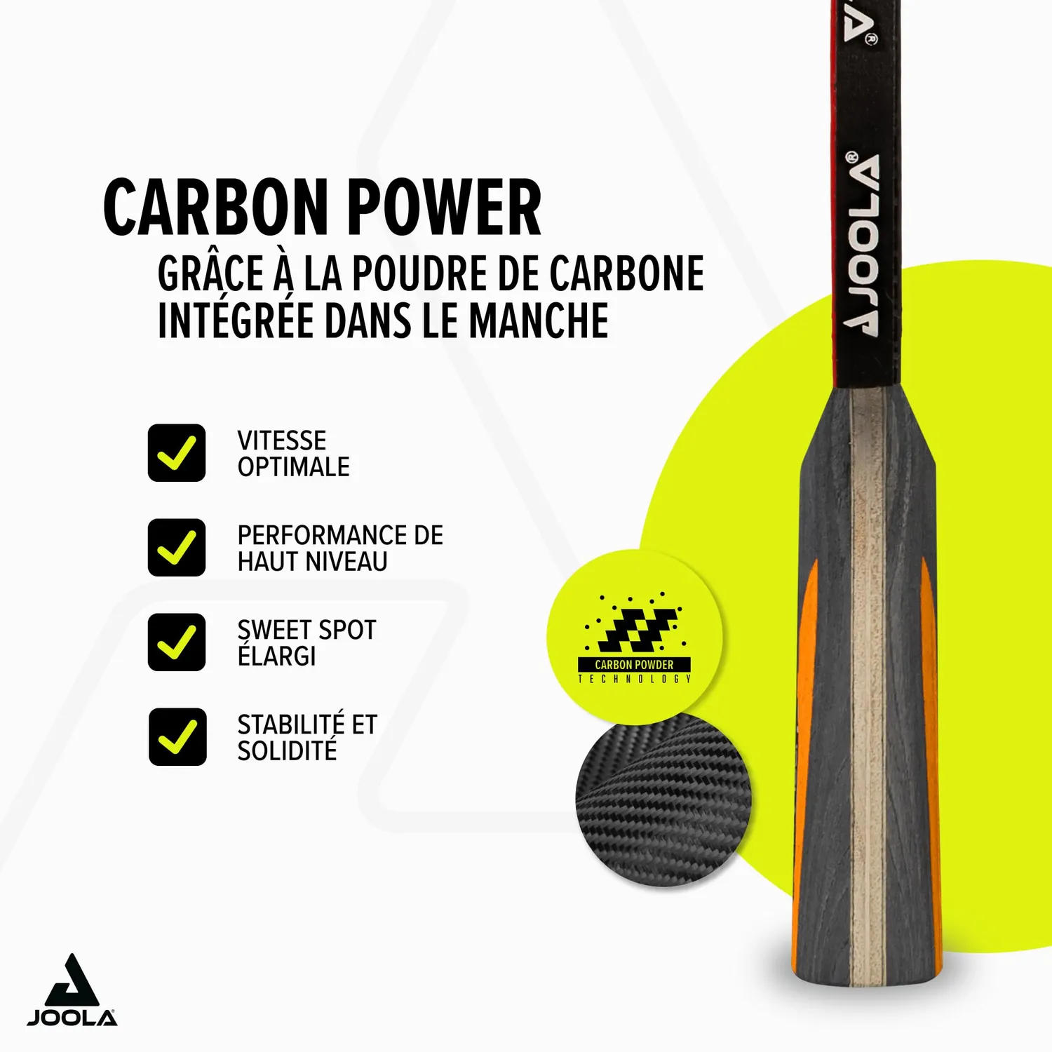 JOOLA Carbon raquette ping-pong concave Fiesta