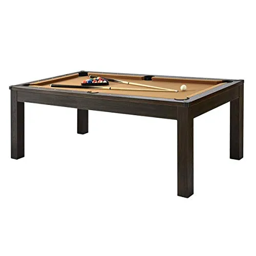 Rendez vous déco Eddie billard convertible bois foncé beige
