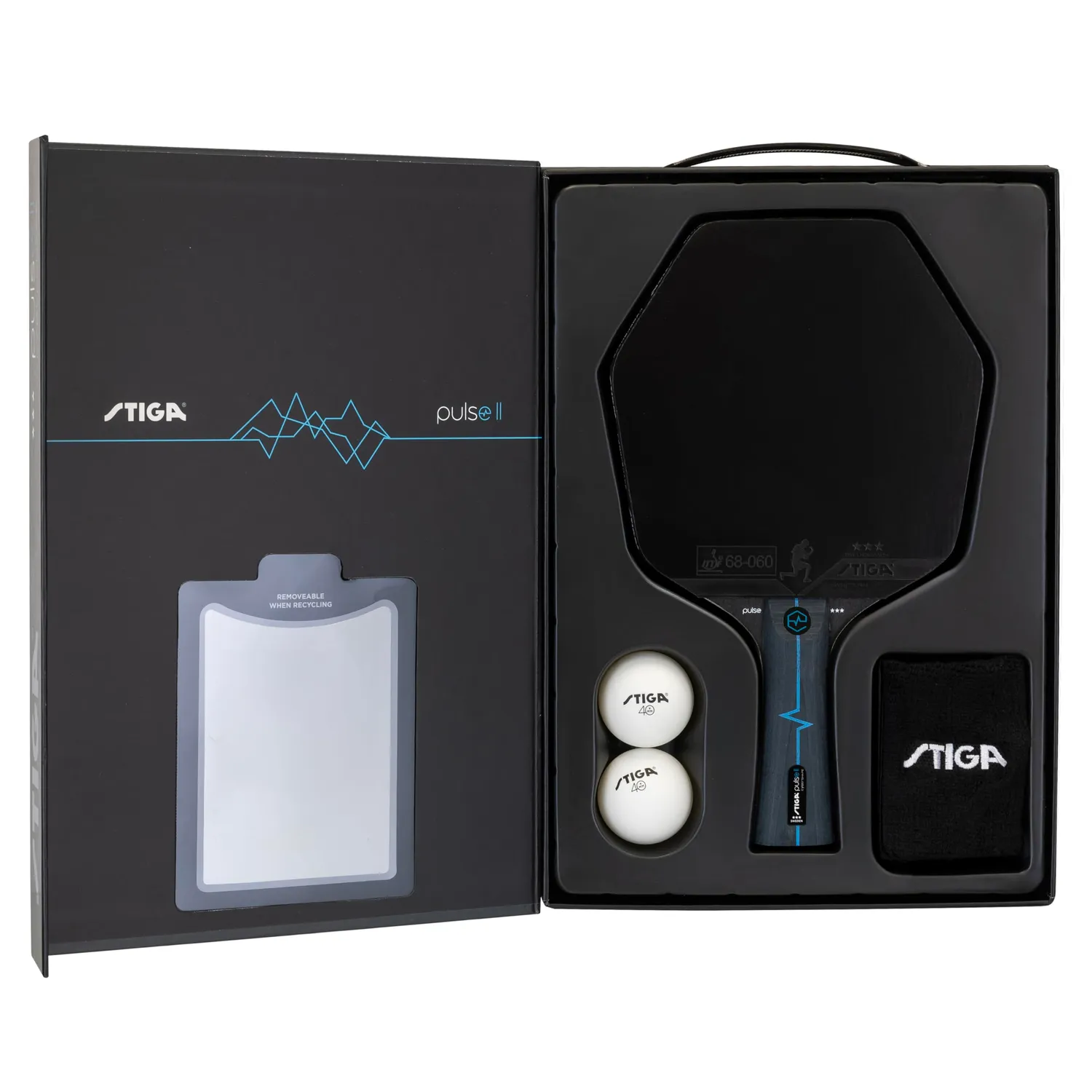 STIGA Pulse Box II raquette ping-pong Cybershape 3 étoiles + balles