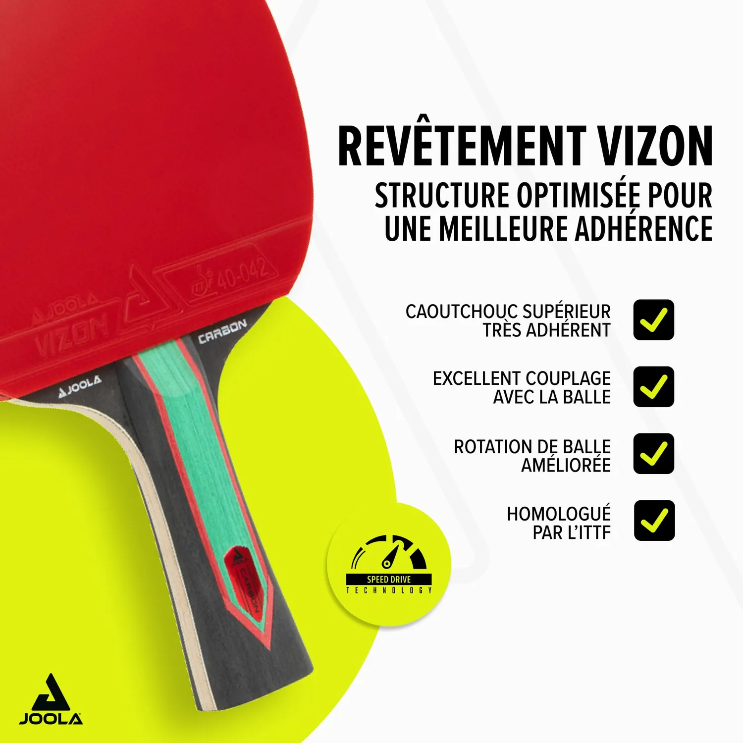 JOOLA Carbon X raquette ping-pong rouge carbone