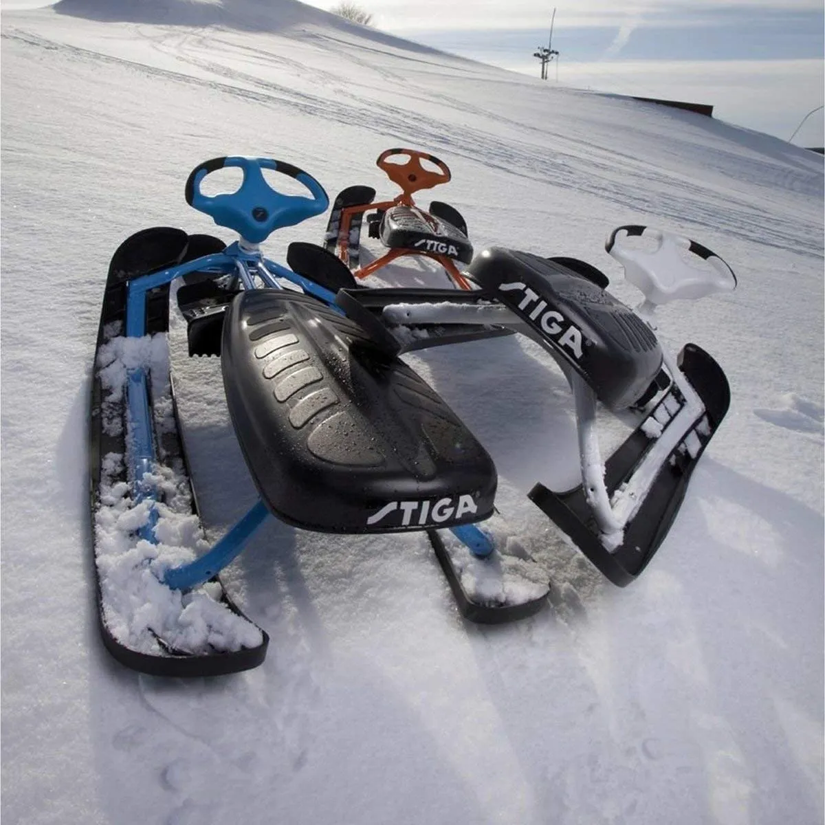 STIGA Snowracer Curve GT luge volant noir-blanc 120 cm