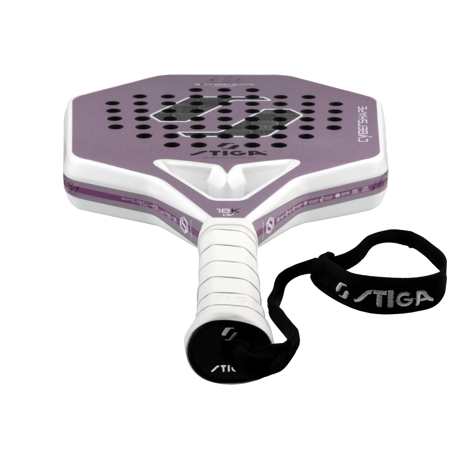 STIGA Cybershape raquette padel Amanda 350g sweet spot +20%