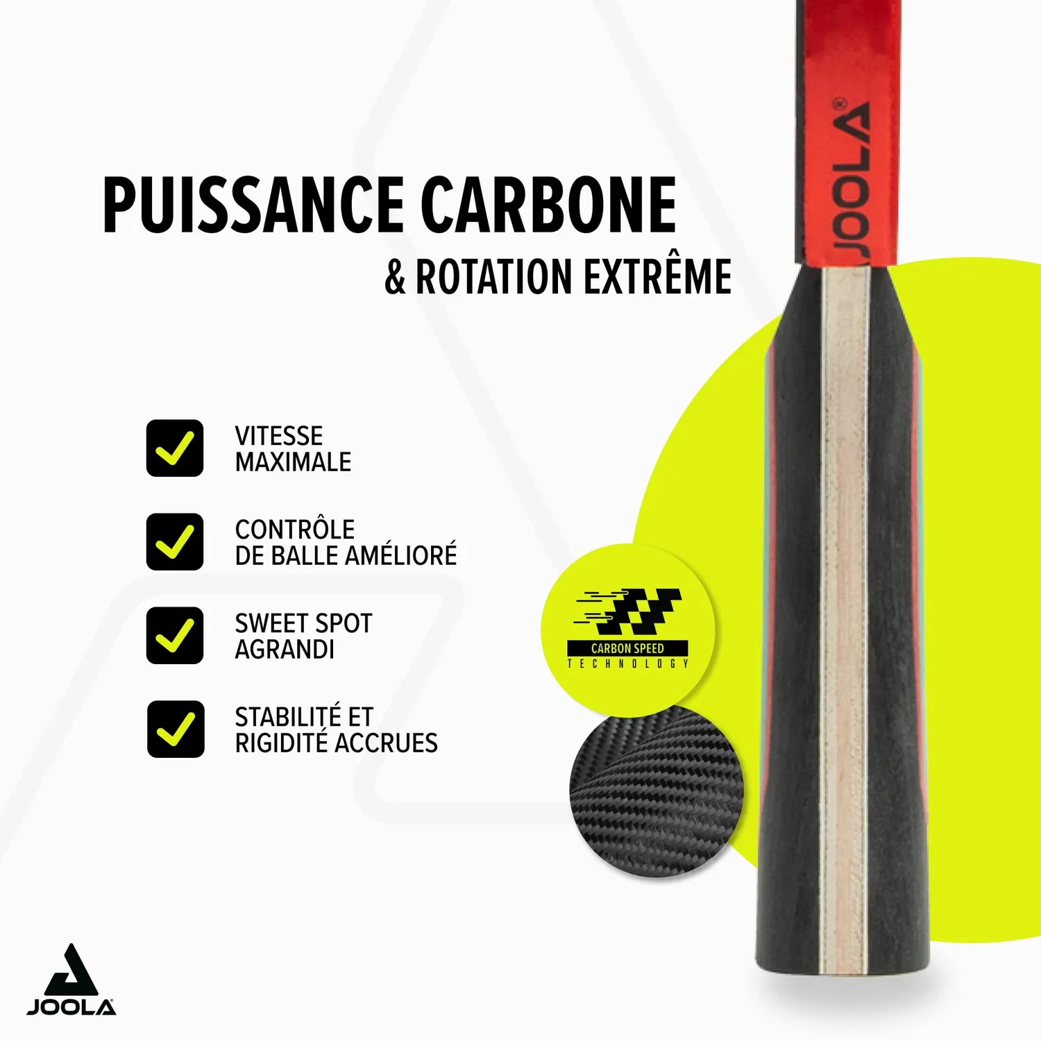 JOOLA Carbon X raquette ping-pong rouge carbone