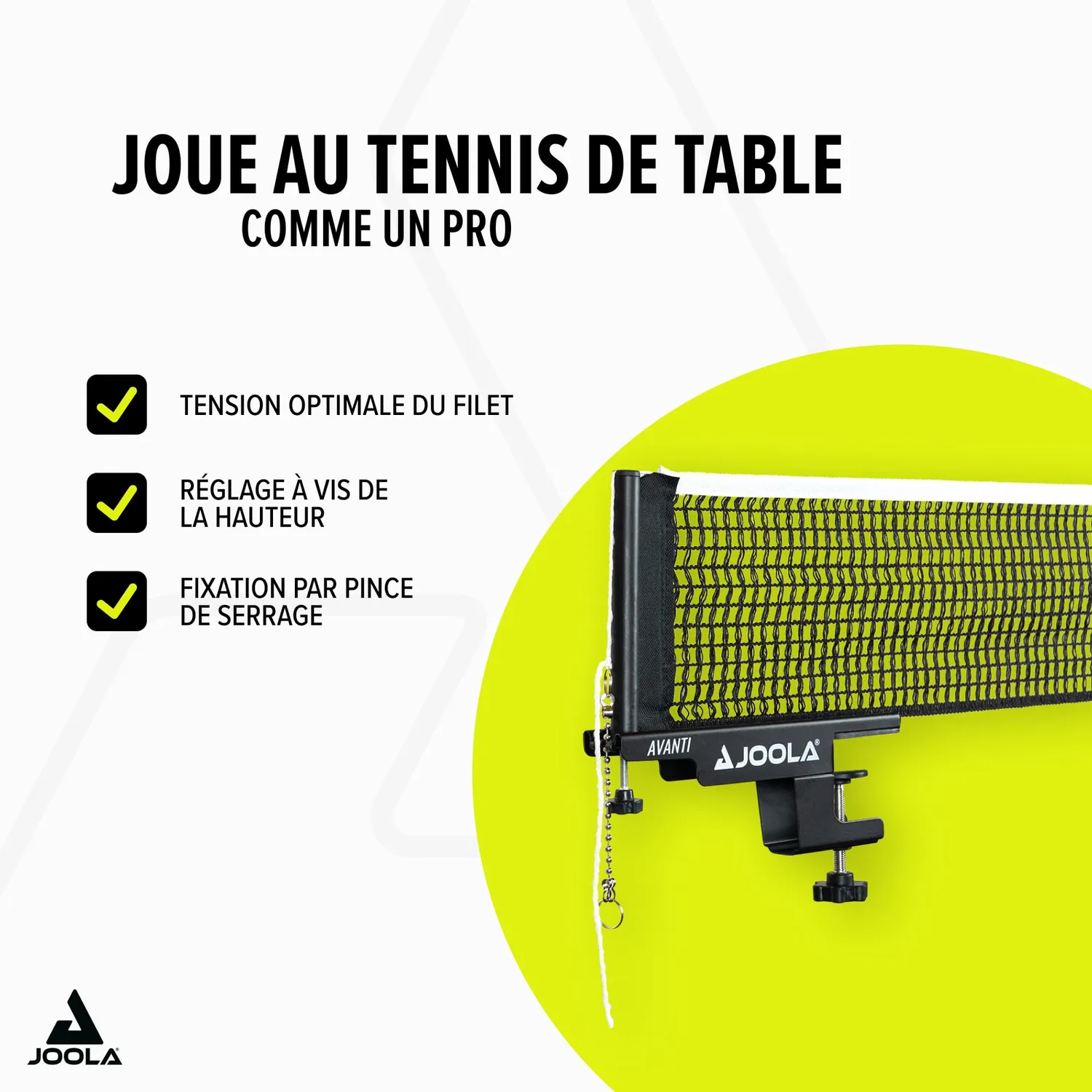 JOOLA Avanti filet ping pong métal vis 152 cm noir