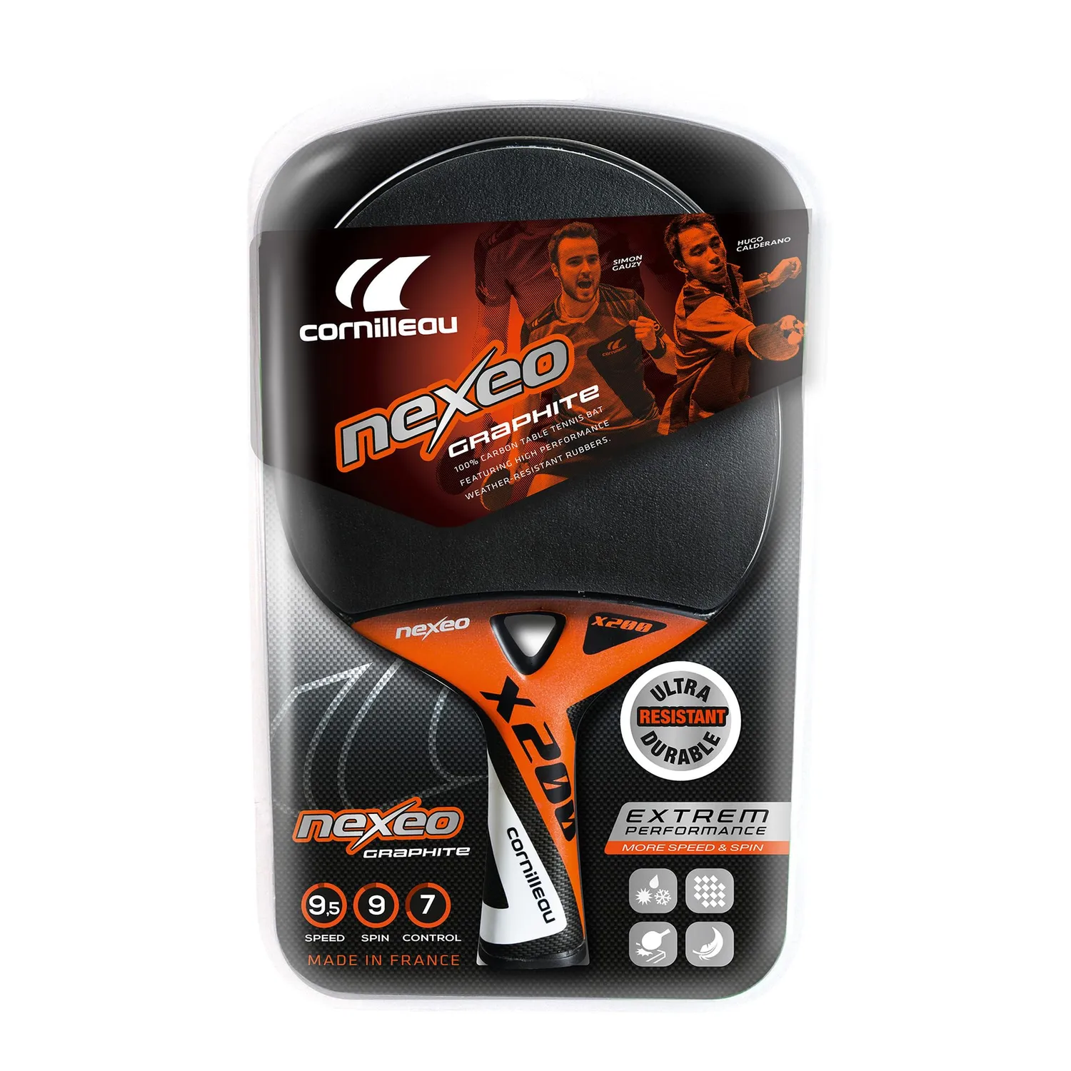 Cornilleau Nexeo X200 Carbon raquette extérieur rapide