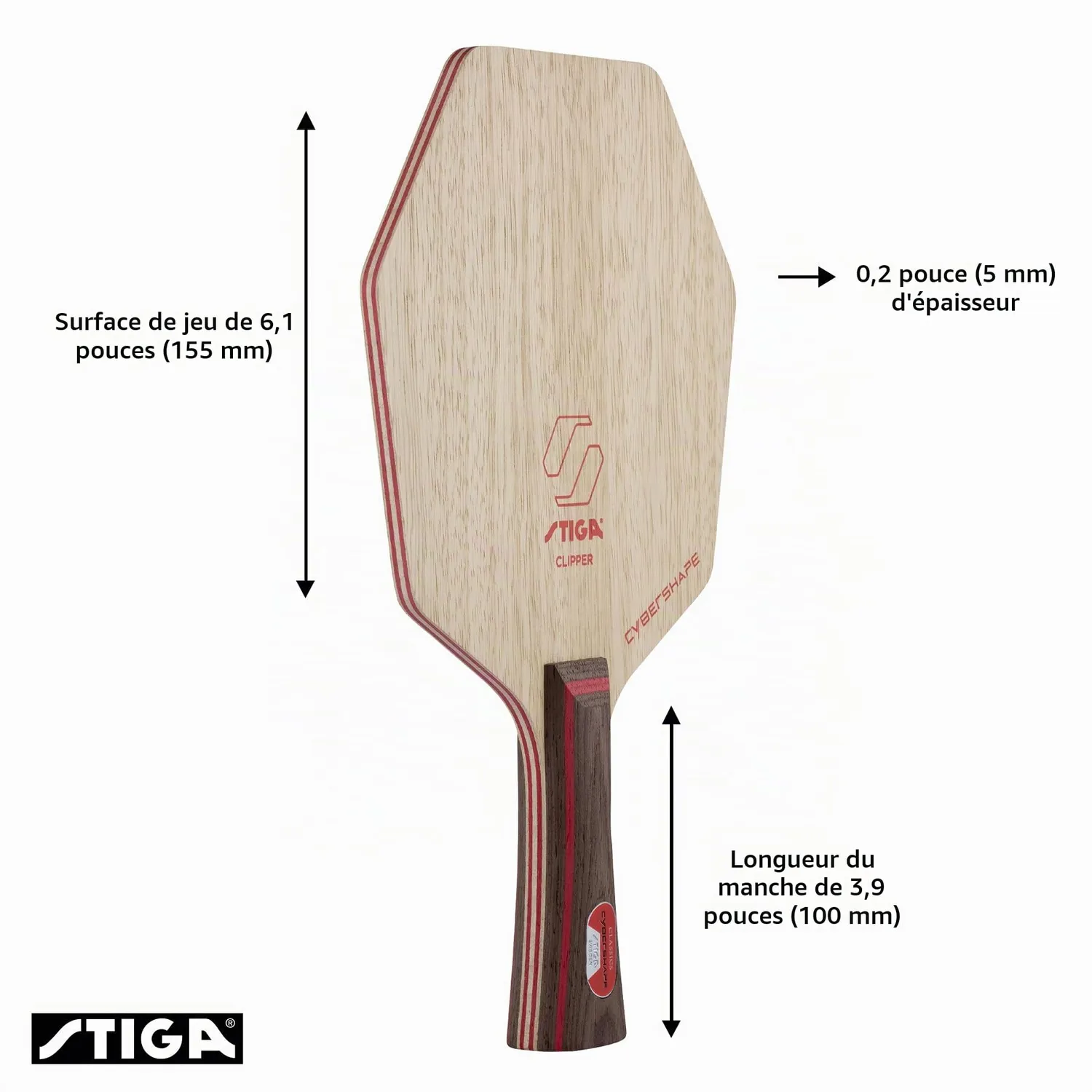 STIGA Cybershape Clipper bois offensif
