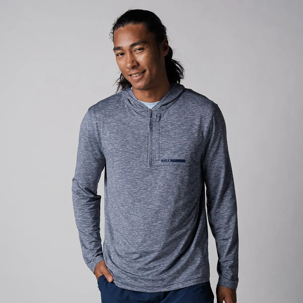JOOLA demi-zip hoodie homme noir M léger