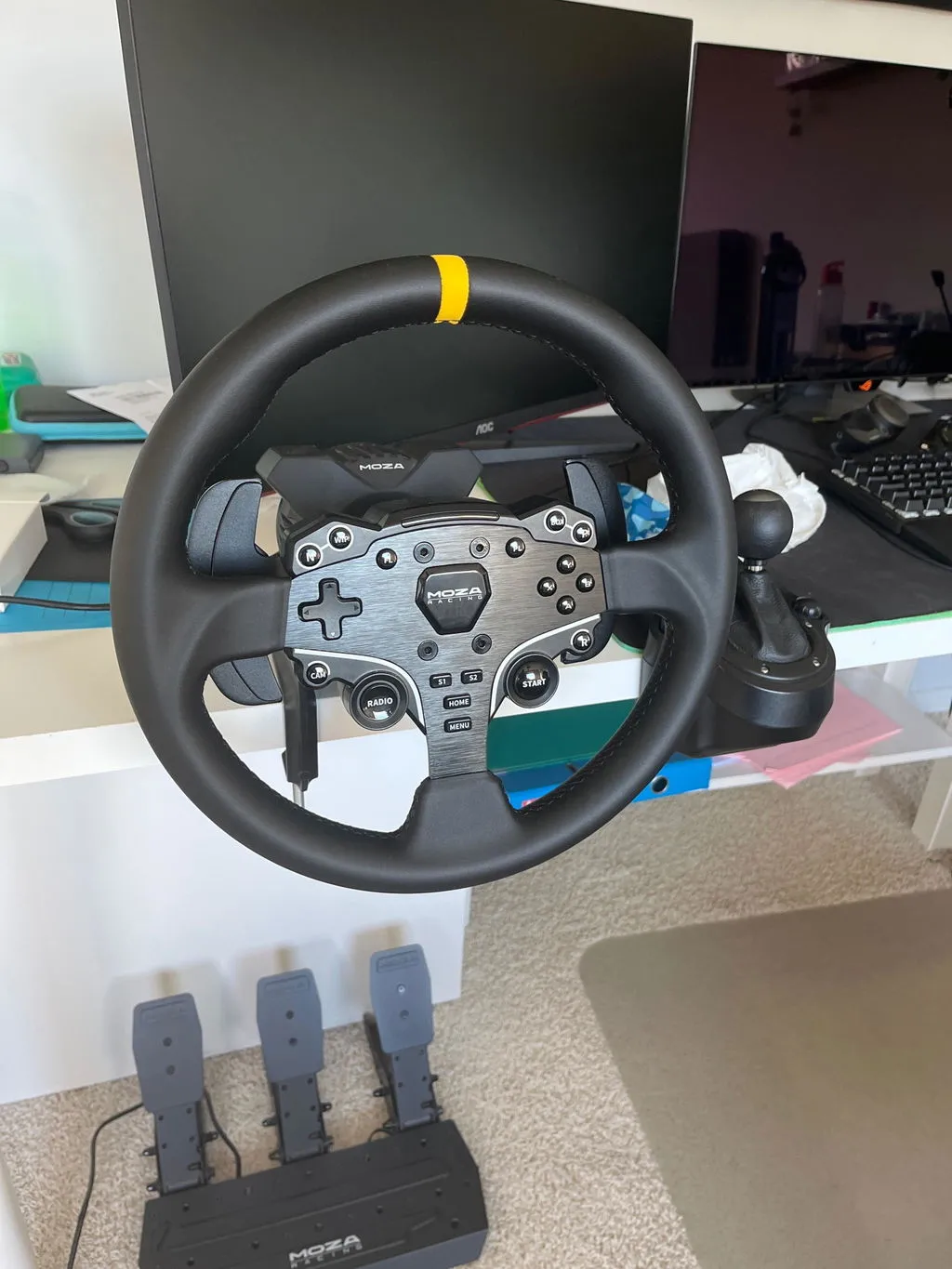 MOZA Racing ESX mod volant rond 12 pouces microfibre