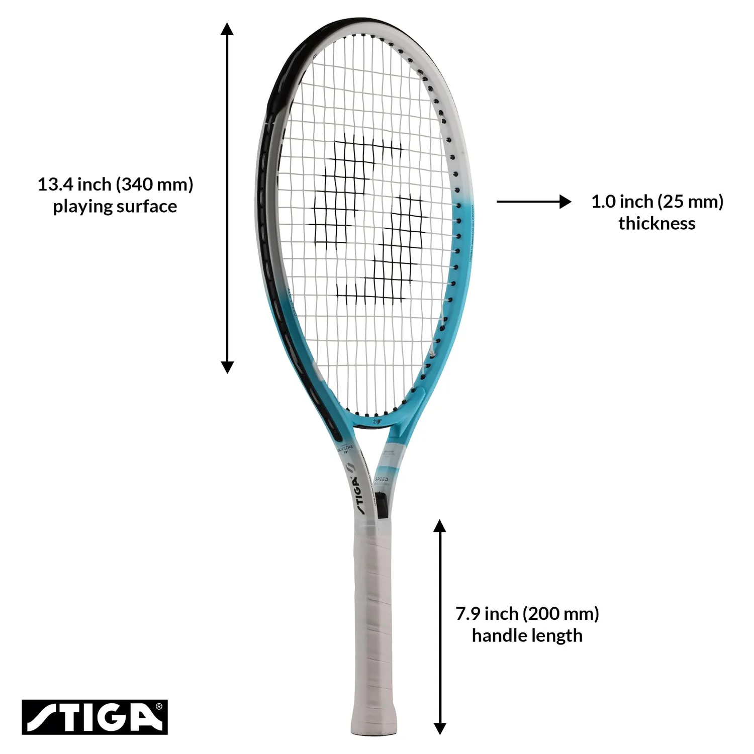 STIGA Supreme raquette de tennis enfant 21-23 pouces 4-8 ans