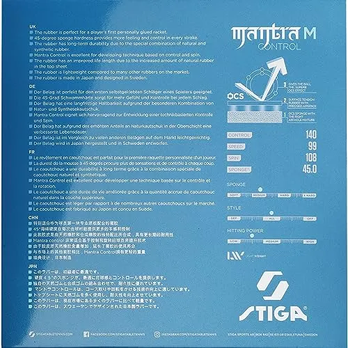 STIGA Mantra Control revêtement tennis de table 45°