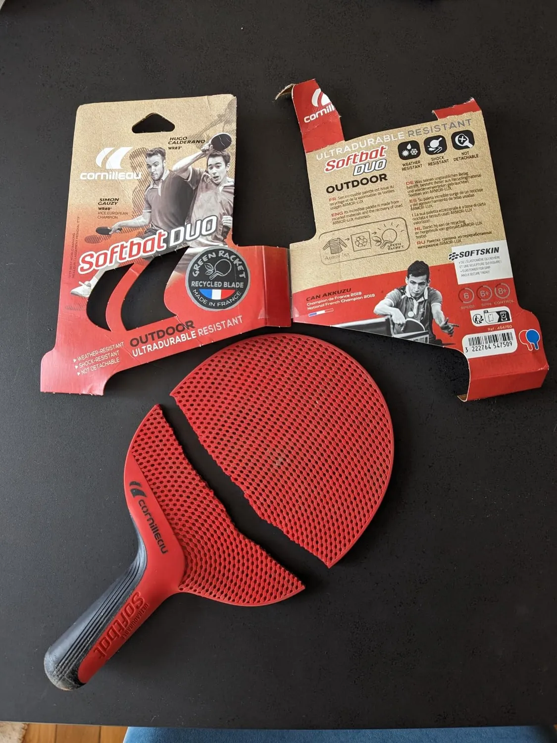 Cornilleau Softbat Pack Duo raquette bleu rouge éco-conçue
