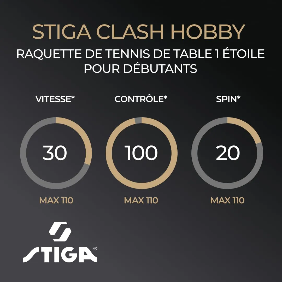 STIGA Hobby Clash raquette ping-pong contrôle noir/rouge