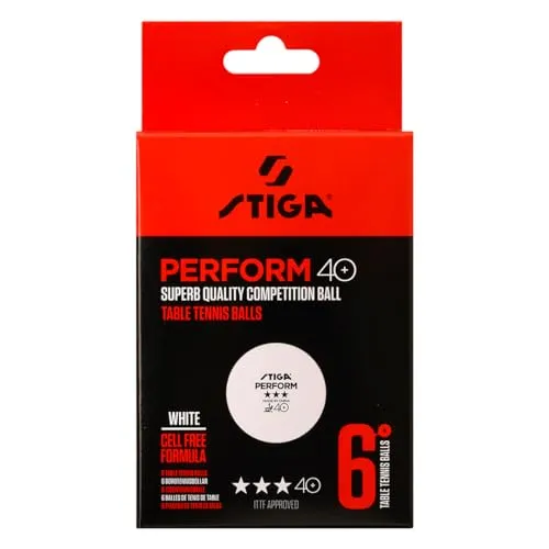 STIGA Perform 40+ balles de ping-pong x6 blanches ABS