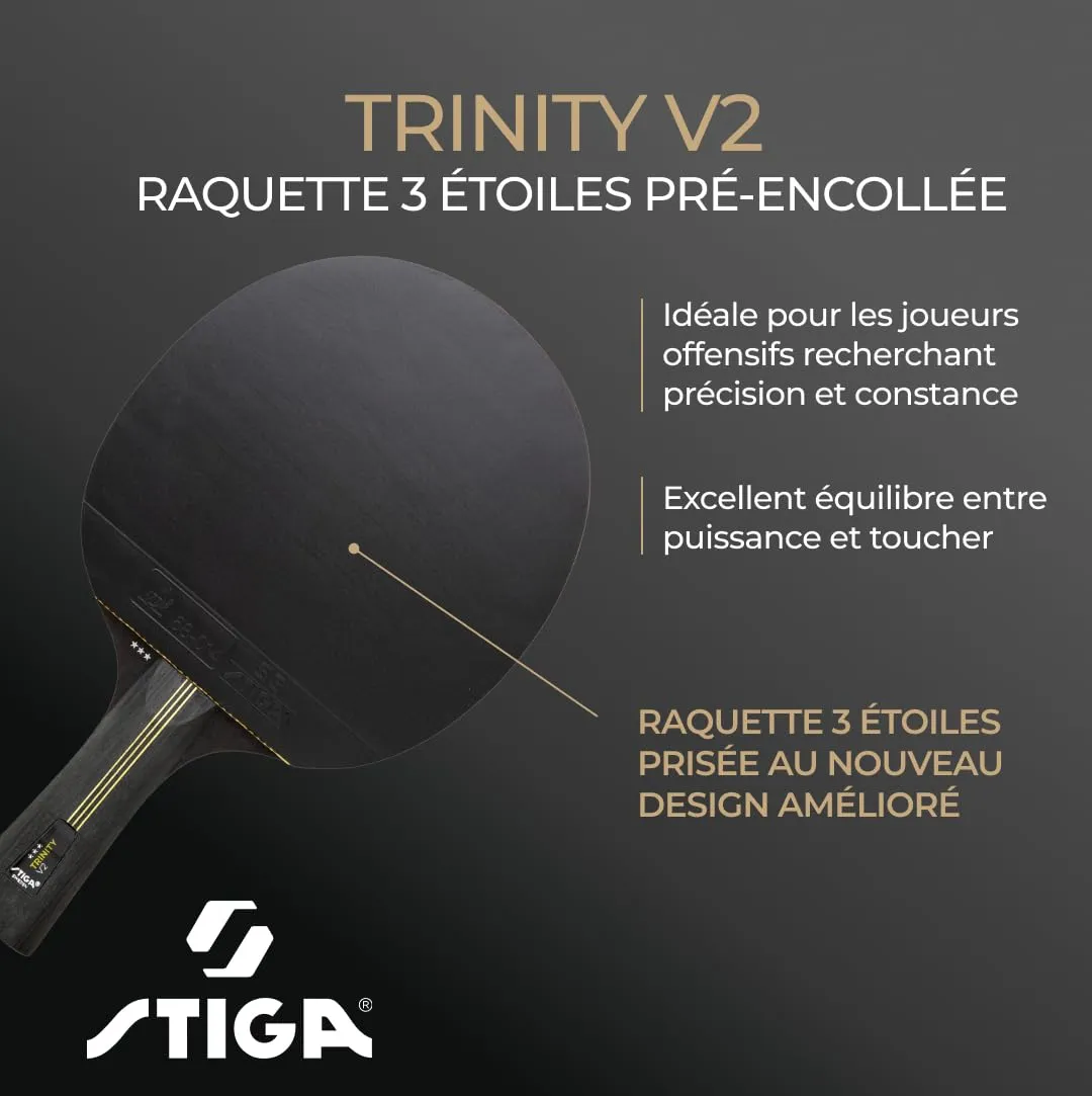 STIGA Trinity V2 raquette ping-pong offensive 3 étoiles