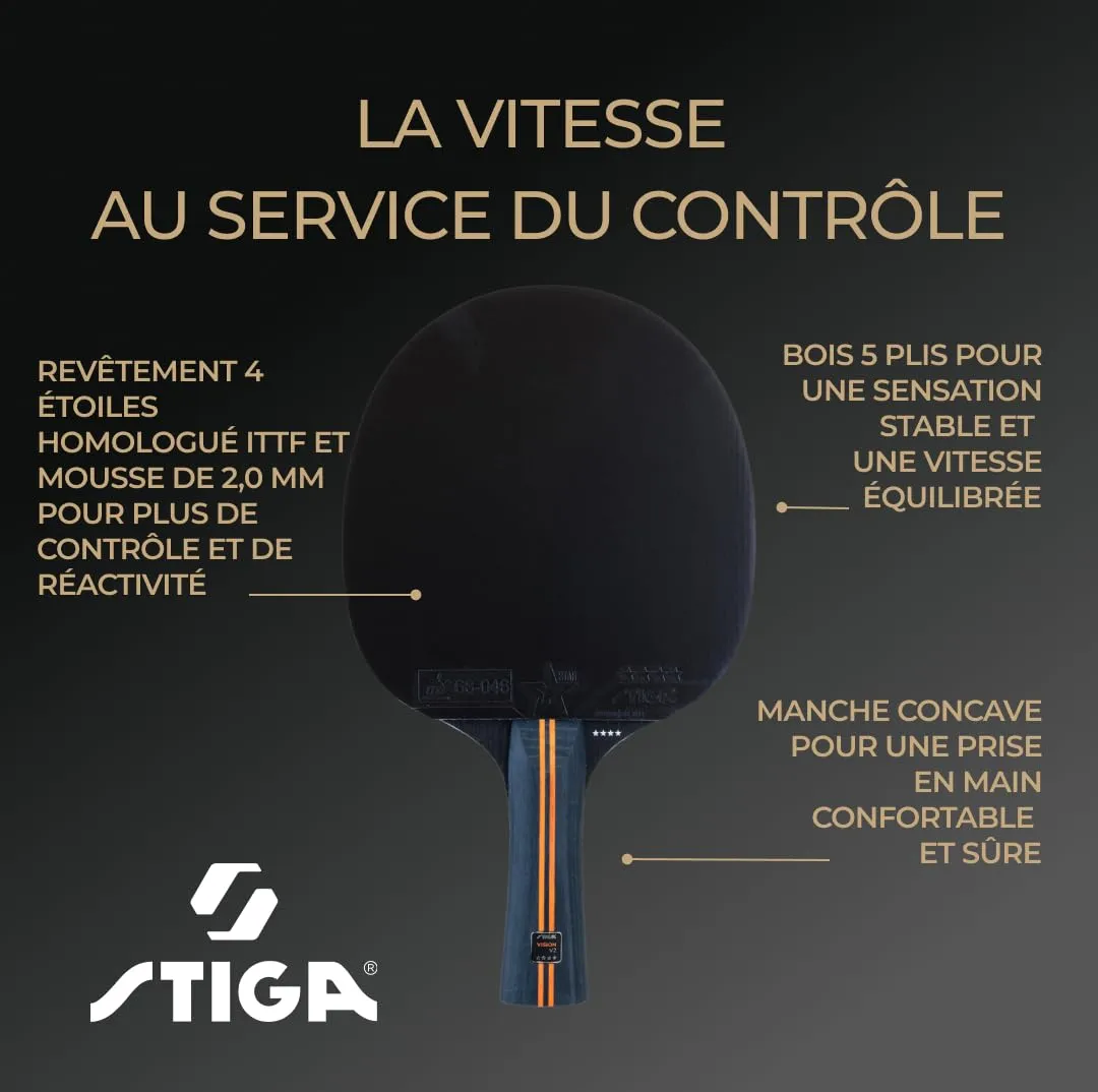 STIGA Vision V2 raquette tennis de table 4 étoiles offensive