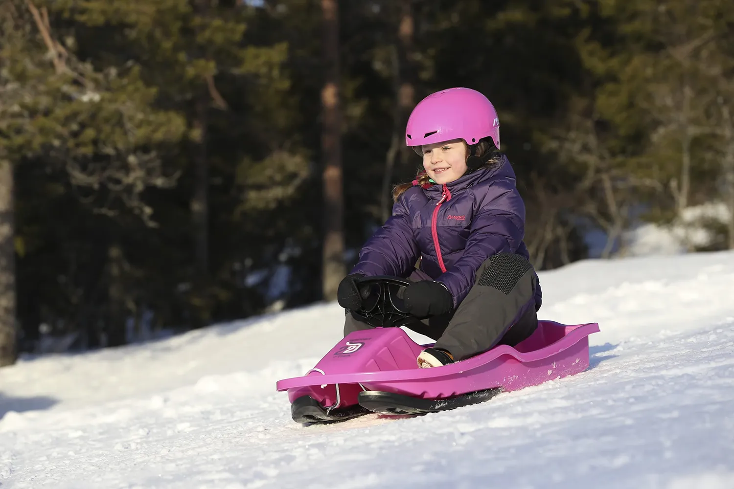 STIGA Snowpower luge volant frein rose 50 kg