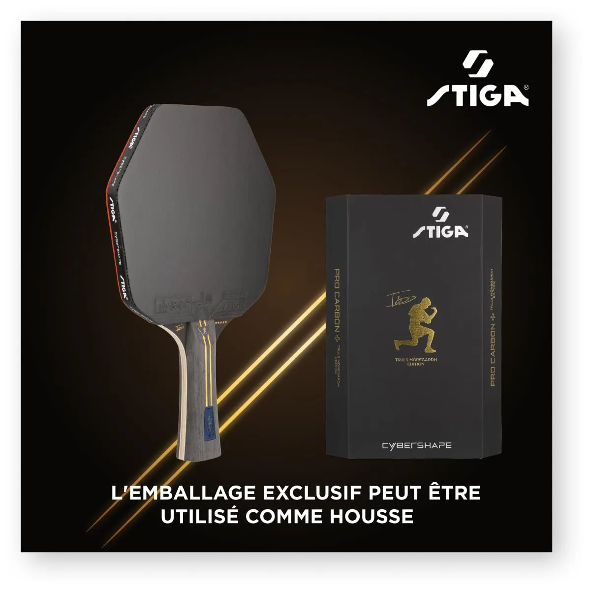 STIGA Pro Carbon+ Cybershape Truls raquette ping-pong 5 étoiles