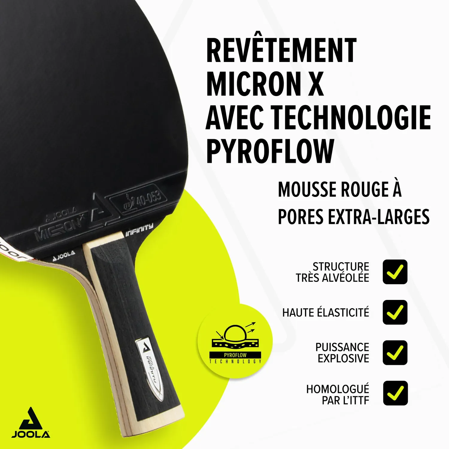 Joola White Infinity Z raquette ping-pong carbone pro noir rouge