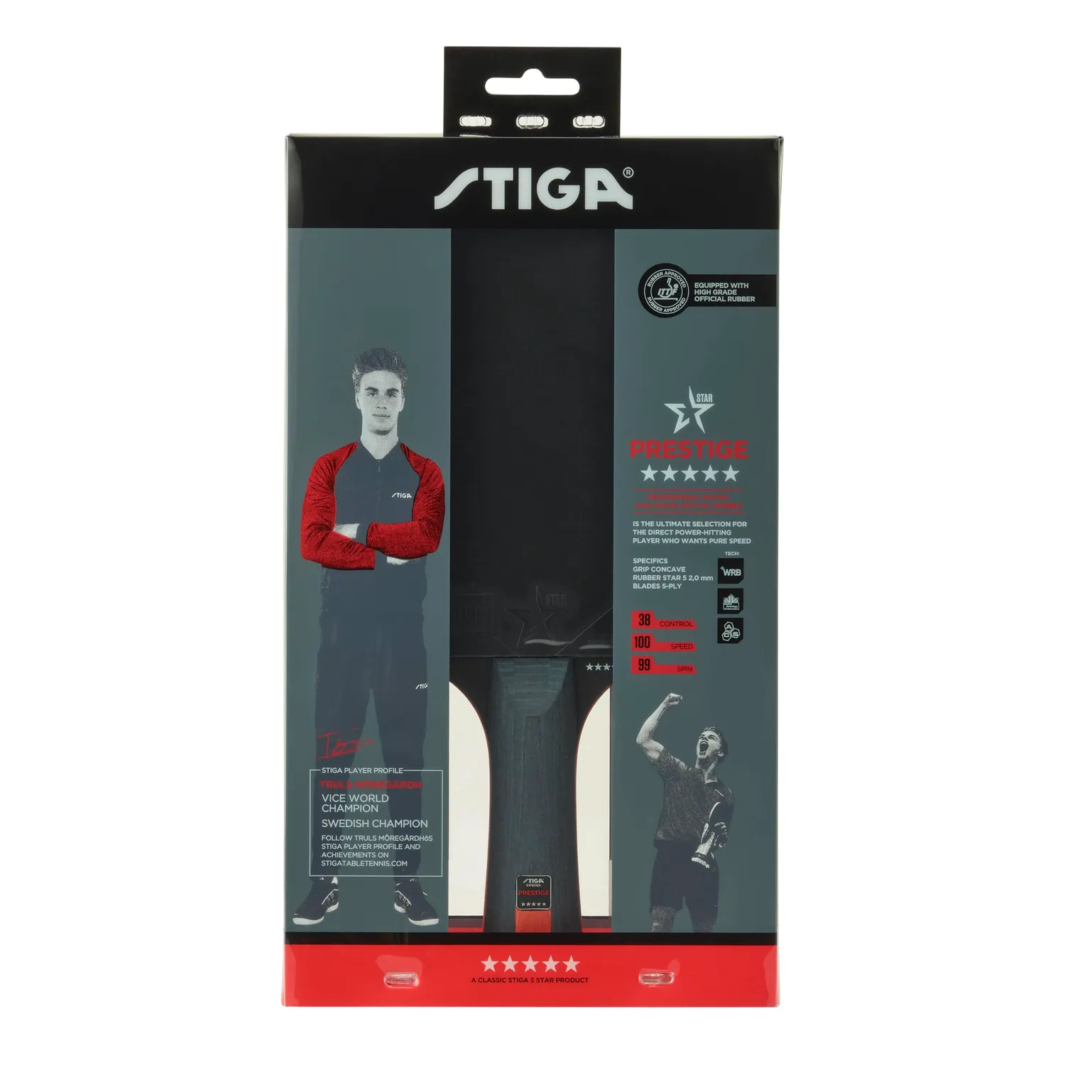 Stiga Prestige 5-Star raquette tennis de table rapide