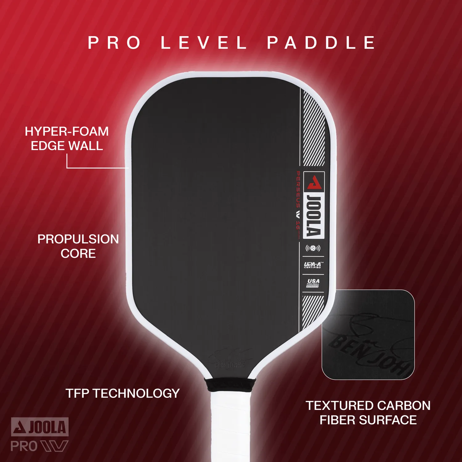 JOOLA Perseus Pro IV 16 raquette pickleball puissance