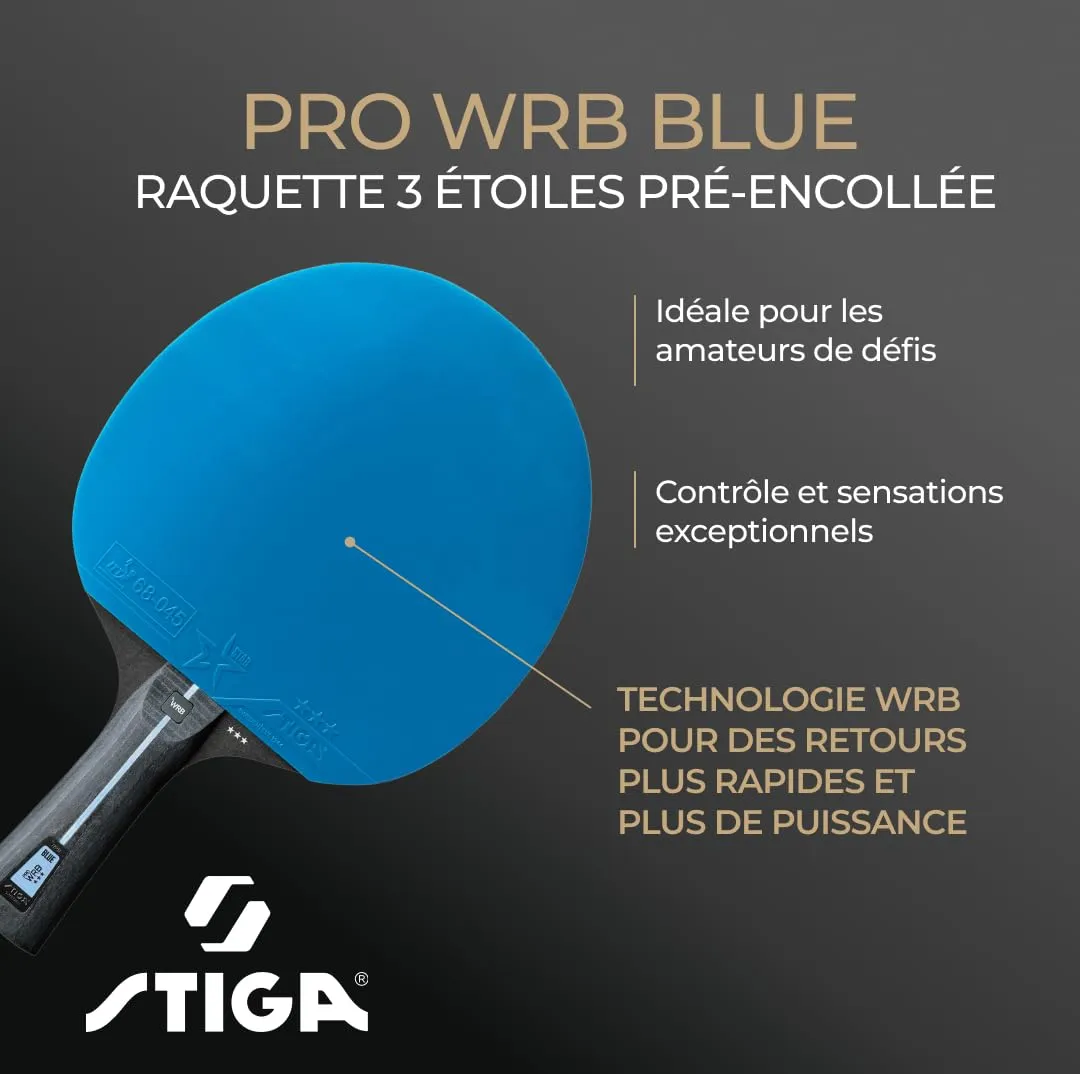 STIGA Pro WRB Blue Edition raquette ping pong bleue