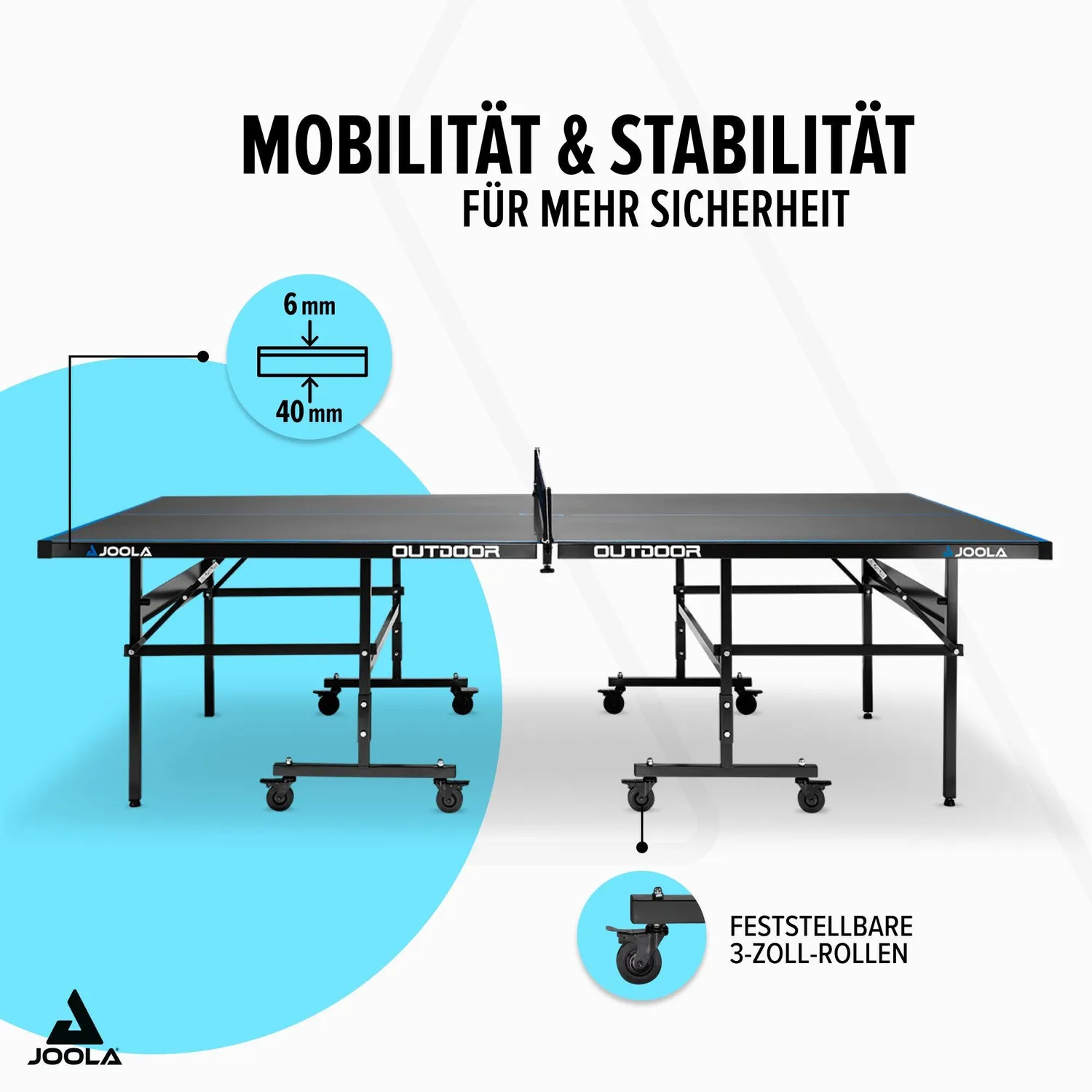 JOOLA J200A table tennis gris extérieur 6 mm