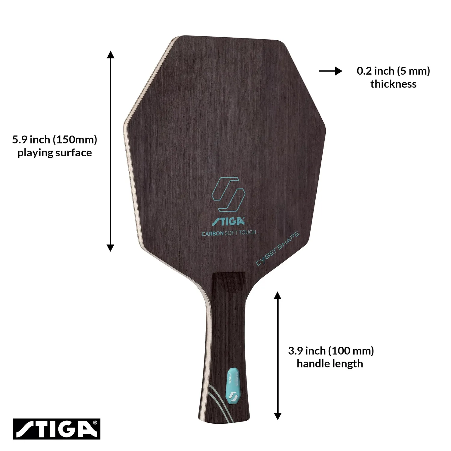 STIGA Cybershape Carbon Soft Touch bois tennis table rapide