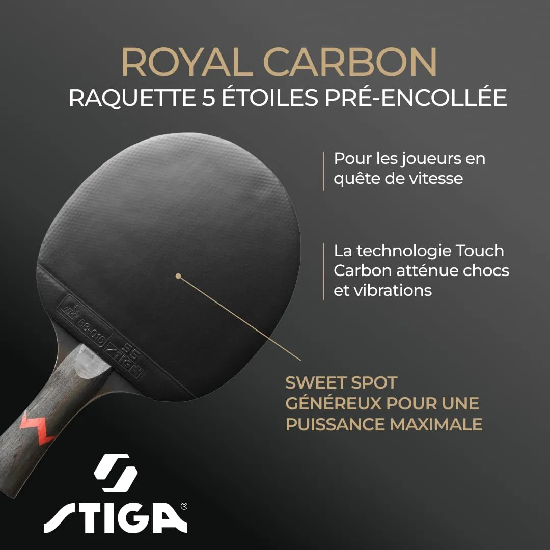 STIGA Royal Carbon 5 Star raquette ping pong Touch Carbon