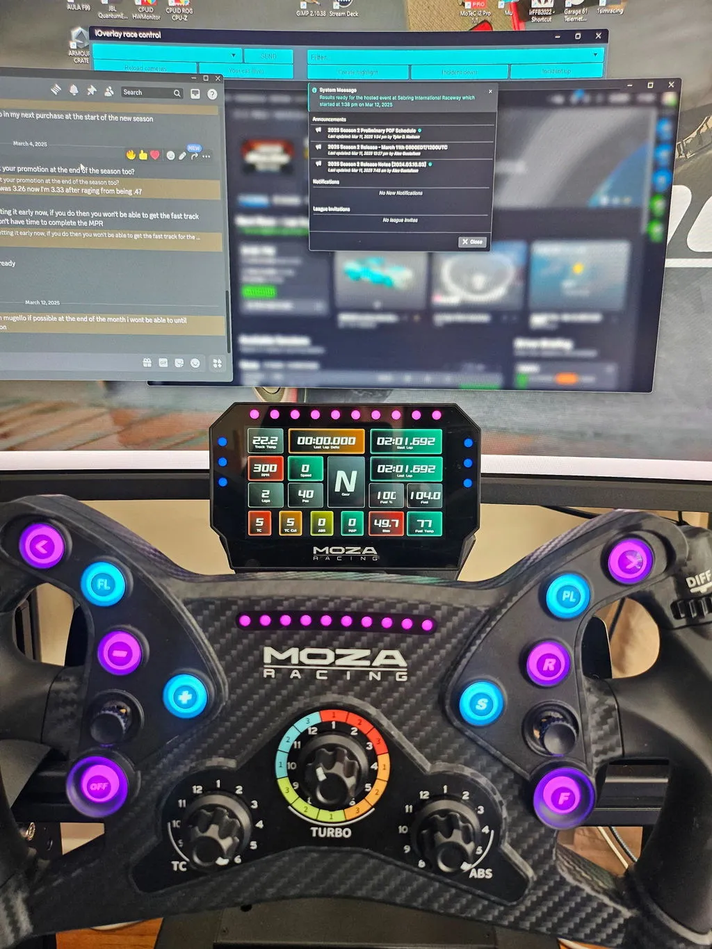 MOZA Racing CM2 HD dash sim racing écran 5 pouces tactile