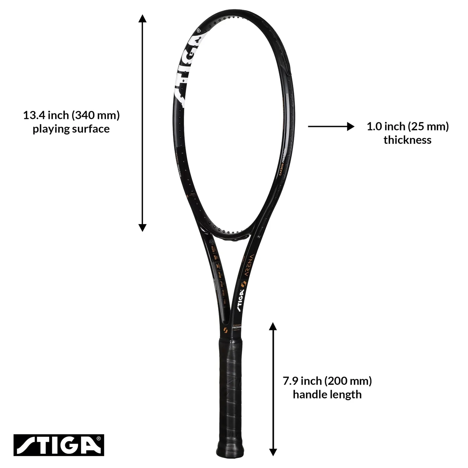 STIGA Arena Black 305 g raquette tennis contrôle