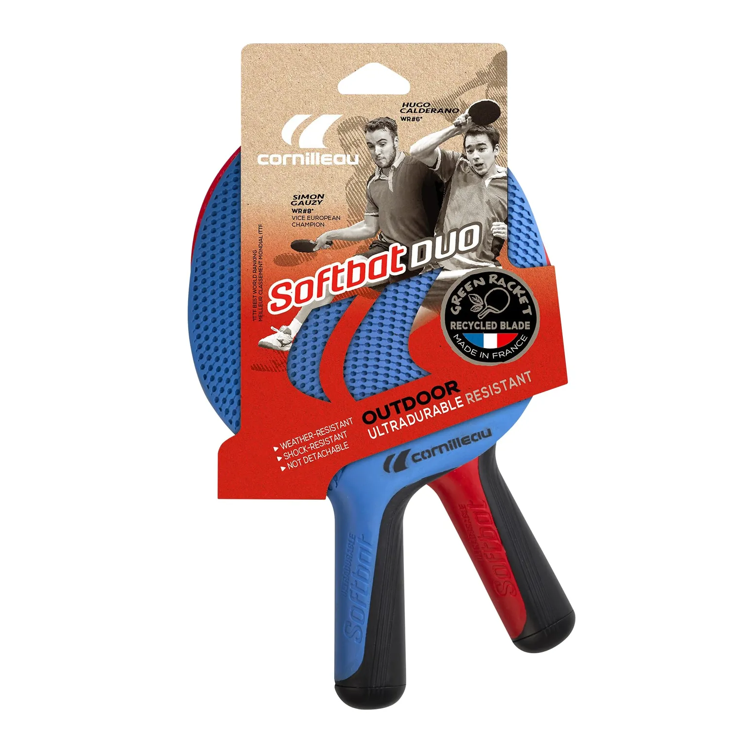 Cornilleau Softbat Pack Duo raquette bleu rouge éco-conçue
