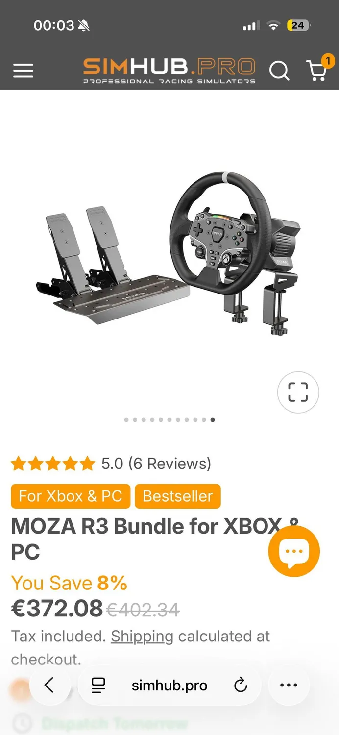 MOZA R3 volant pedales Xbox PC 3,9 Nm