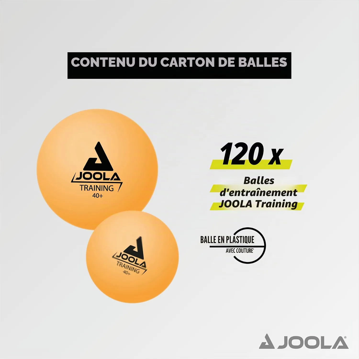 JOOLA Training 120 balles ping-pong orange