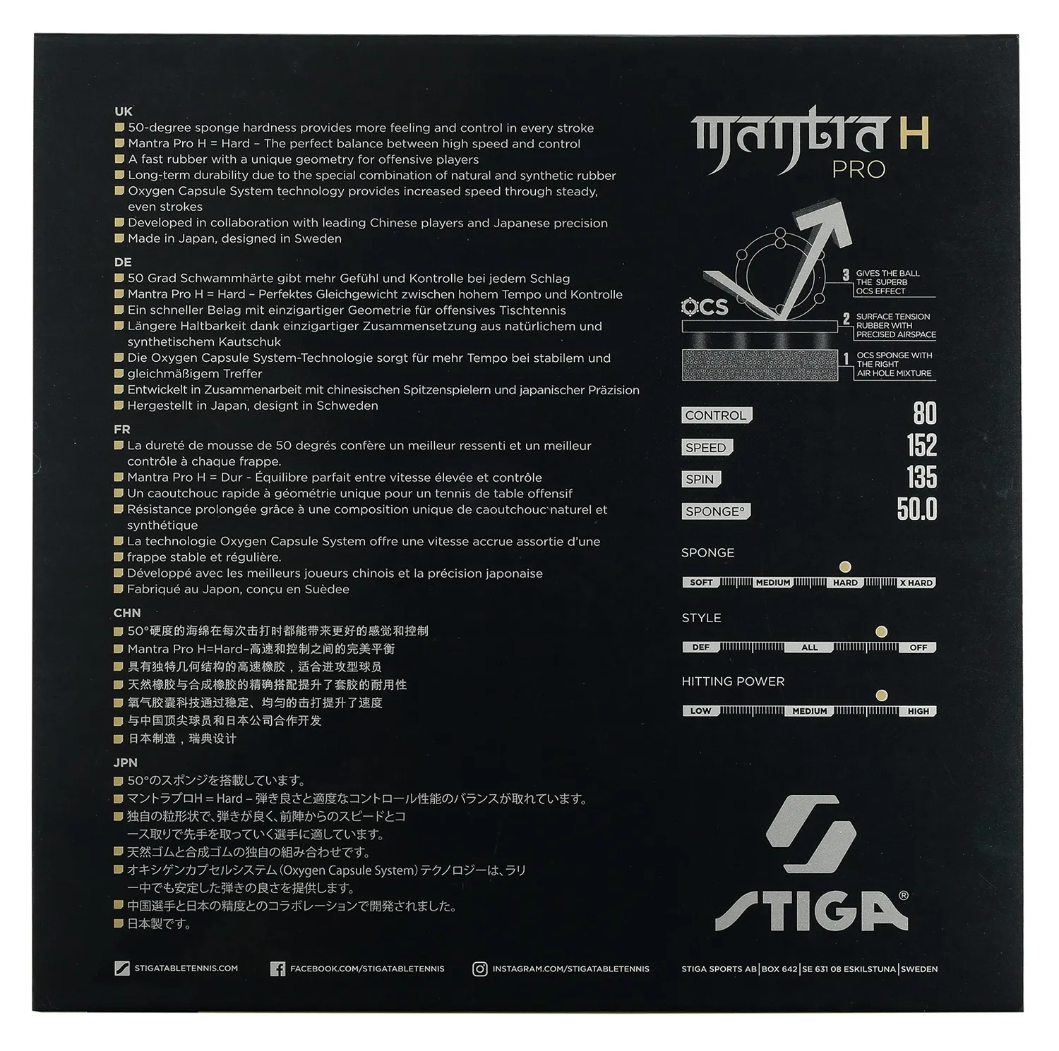 STIGA Mantra Pro revêtement tennis de table offensif