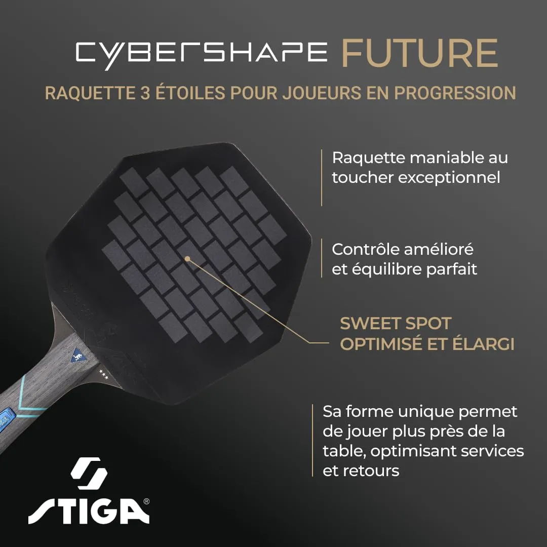 STIGA Cybershape Future raquette ping pong hexagonale