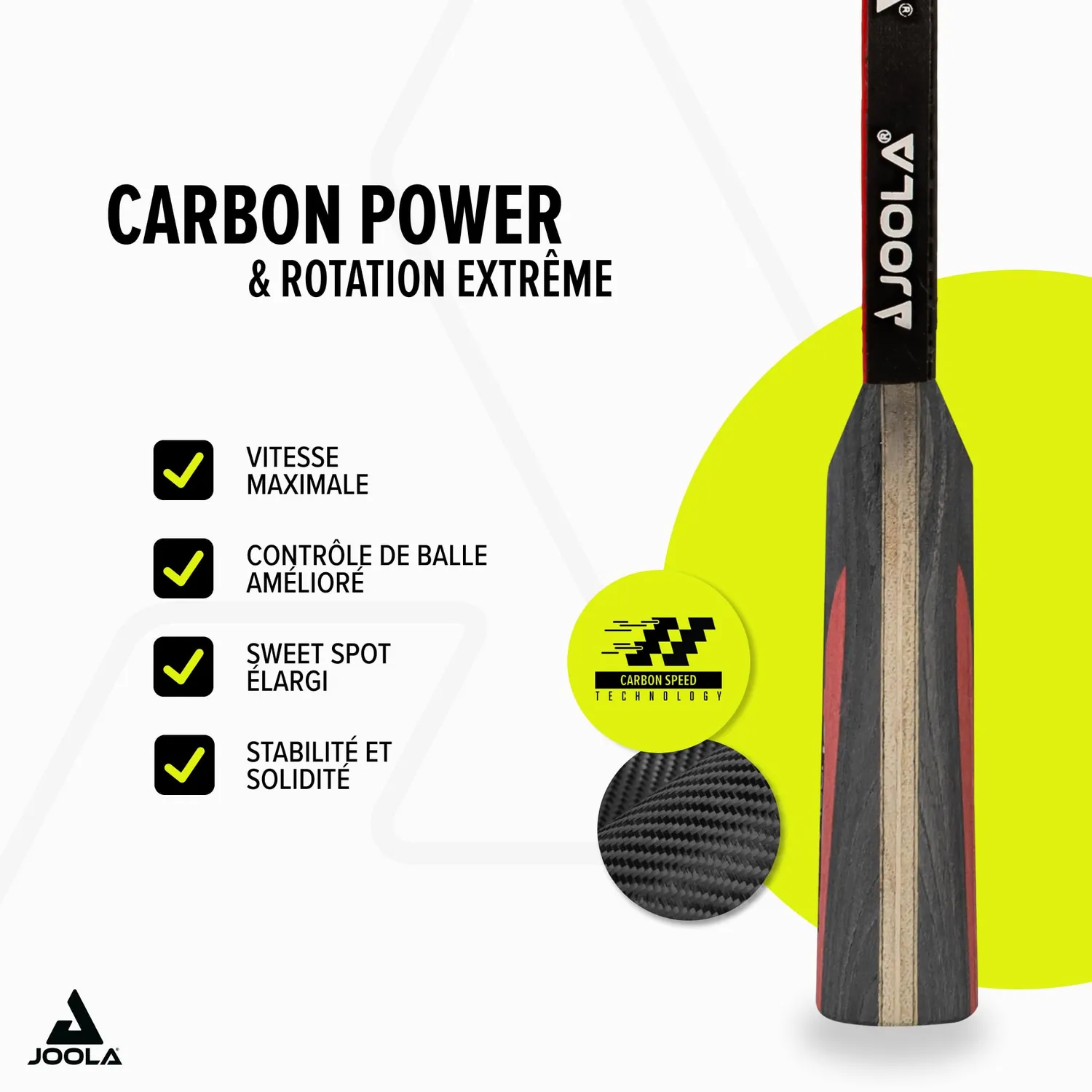 JOOLA Carbon Speed set ping-pong raquette balles housse